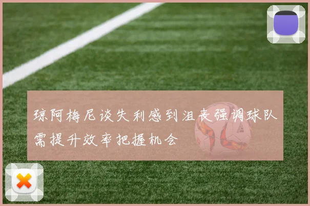 琼阿梅尼谈失利感到沮丧强调球队需提升效率把握机会